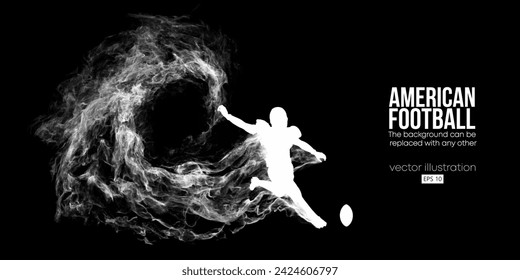 Abstract silhouette of a american football player, rugby man in action isolated background. Vector illustration