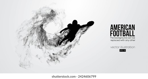 Silueta abstracta de un jugador de fútbol americano, hombre de rugby en acción fondo aislado. Ilustración de vector