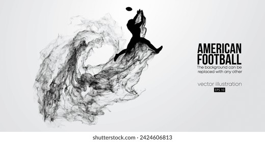 Abstract silhouette of a american football player, rugby man in action isolated background. Vector illustration