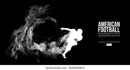 Abstract silhouette of a american football player, rugby man in action isolated background. Vector illustration