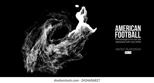 Abstract silhouette of a american football player, rugby man in action isolated background. Vector illustration