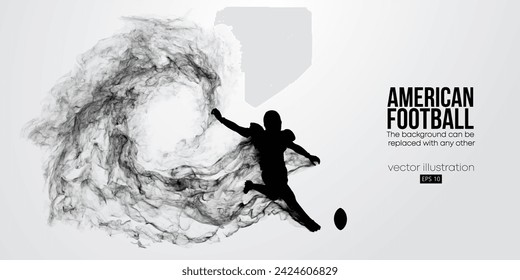 Abstract silhouette of a american football player, rugby man in action isolated background. Vector illustration
