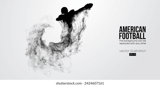 Abstract silhouette of a american football player, rugby man in action isolated background. Vector illustration