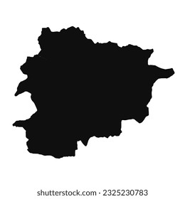 Abstract Silhouette Andorra Simple Map, can be used for business designs, presentation designs or any suitable designs.