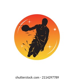 Abstract silhouette of a basketball player