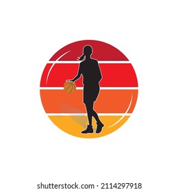 Abstract silhouette of a basketball player