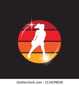 Abstract silhouette of a basketball player