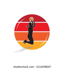 Abstract silhouette of a basketball player