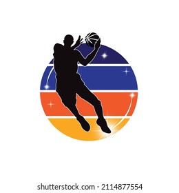 Abstract silhouette of a basketball player