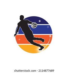 Abstract silhouette of a basketball player