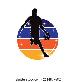 Abstract silhouette of a basketball player