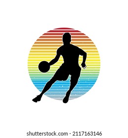 Abstract silhouette of a basketball player