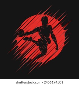 Abstract silhouette of basketball player character suitable for t-shirt design