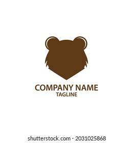Abstract silhouette of a bear. Simple and modern. brown. Can be used as an icon or logo.