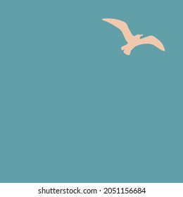 Abstract Silhouette Bird In Sky Illustration, Hand Drawn Template Vector Illustration.