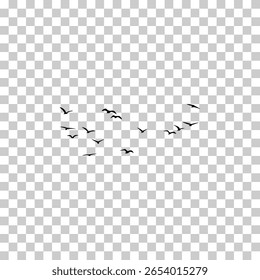 Abstract Silhouette of Birds in Motion – Vector Art