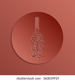 abstract silhouette of a bottle with floral ornament
