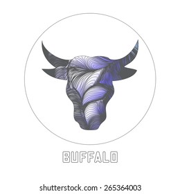 abstract silhouette buffalo head. vector illustration