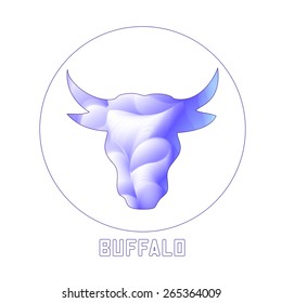 abstract silhouette buffalo head. vector illustration