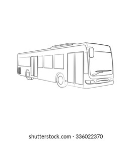 abstract silhouette of the bus, isolated on white background