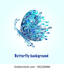 Abstract silhouette of a butterfly from patterns