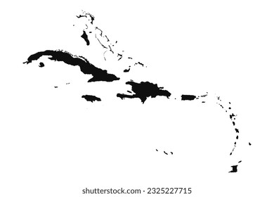 Resumen de Silhouette Caribbean Simple Map