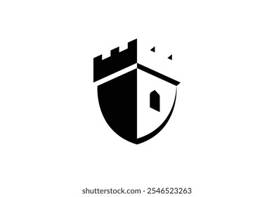 Abstrato silhueta castelo torre logotipo, adequado para uso como seu logotipo de negócios. em um fundo branco