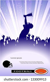 abstract silhouette of the champion on soccer