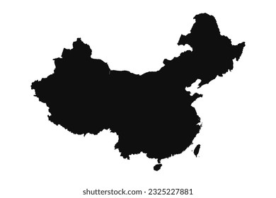 Abstract Silhouette China Simple Map