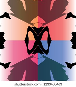 Abstract silhouette of colored butterfly