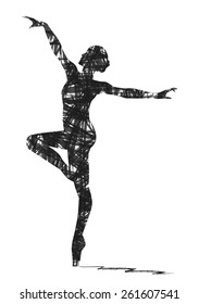 abstract silhouette of a dancer