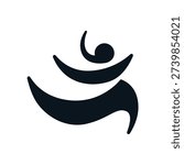 abstract silhouette of a dancer jumping logo vector