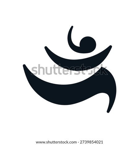 abstract silhouette of a dancer jumping logo vector