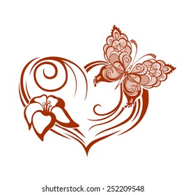 Abstract silhouette of decorative butterfly. It is designed to decorate. Maybe for tattoo