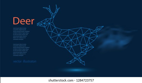 Abstract silhouette of a deer from  polygons.