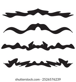 Abstract Silhouette Divider Elements, vector, clip art Set. Ribbon, Frame, Border Set.	