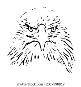 Abstract silhouette of an eagle. Can be used as a sketch of a tattoo.