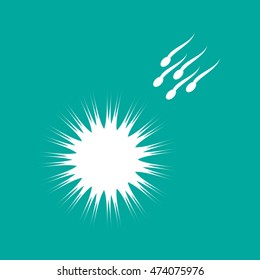 Abstract silhouette of the egg and sperm. Simple vector template.
