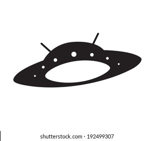 Abstract silhouette of elemental vector flying saucer