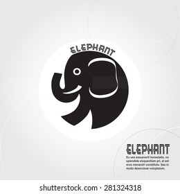 Abstract silhouette elephant with space for text, vector