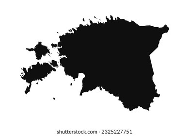 Abstract Silhouette Estonia Simple Map