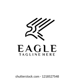 Abstract Silhouette Falcon Eagle Logo Vector Template