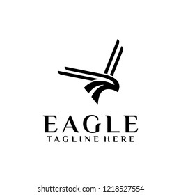 Abstract Silhouette Falcon Eagle Logo Vector Template