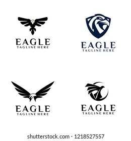 Abstract Silhouette Falcon Eagle Logo Vector Template