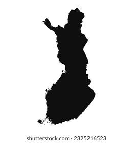 Abstract Silhouette Finland Simple Map