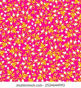 Abstract  silhouette floral Drawing Two Color Flowers and Leaves Seamless Vector Pattern Isolated Background Seamless vector floral pattern in Hawaiian style with big flower. Silhouette flower pattern