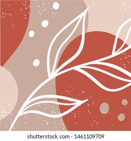 Abstract silhouette, floral elements one line drawing. Vector cards in minimalistic style. Continuous line. Modern Design concept.