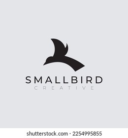 abstract silhouette flying smallbird illustration ..exotic flying smallbird isolated on white background
