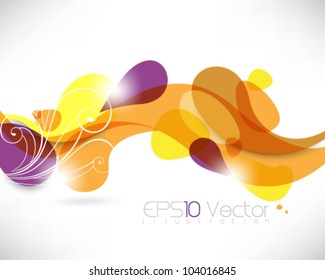abstract silhouette foliage wave illustration. eps10 vector format