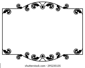 Abstract silhouette frame with floral elements